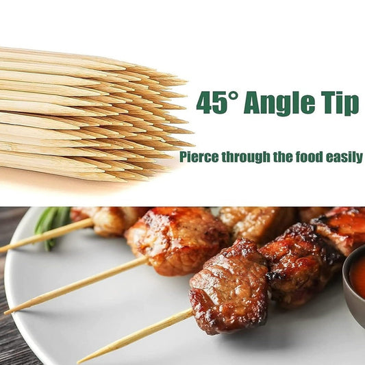 Pack Of 50 Wooden Skewers Sticks BBQ.